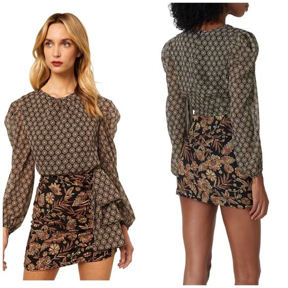 MISA Los Angeles Amber paisley mini dress size 14